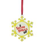 Northlight Seasonal Snowflake Sugar Babies Candy Logo Christmas Holiday Shaped Ornament Metal in Yellow, Size 3.75 H x 3.75 W x 3.75 D in | Wayfair