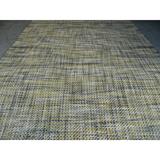 Modern Rugs Drift Geometric Handmade Braided Wool Yellow Area Rug Wool in Brown/Yellow, Size 96.0 W x 0.5 D in | Wayfair nvk_drift-yellow-810