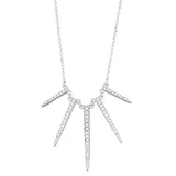 "Sterling Silver Cubic Zirconia Spike Necklace, Women's, Size: 18"", White"