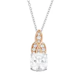 "100 Facets of Love 10k Gold Lab-Created White Sapphire Pendant, Women's, Size: 18"""