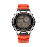 Casio Men's World Time Digital & LC Analog Watch, Orange