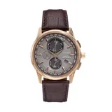 Citizen Eco-Drive Men's World A-T Leather Chronograph Watch - AT8113-04H, Brown