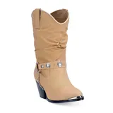 Dingo Olivia Women's Harness Western Boots, Size: Medium (6), Beig/Green