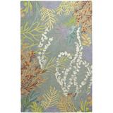 CompanyC To Bay Go Floral Handmade Tufted Wool Area Rug Wool in Blue/Green, Size 96.0 W x 0.75 D in | Wayfair 19234-MULT-8X10