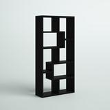 Mercury Row® Chrysanthos 71" H x 35.5" W Geometric Bookcase Wood/Metal in Black, Size 71.0 H x 35.5 W x 11.5 D in | Wayfair MCRR3404 26740533