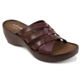 Eastland Poppy Women's Leather Slide Wedge Sandals, Size: Medium (11), Red
