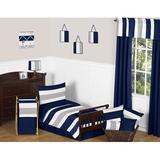 Sweet Jojo Designs Stripe 5 Piece Toddler Bedding Set Polyester in Gray/Blue/Navy | Wayfair Stripe-NV-GY-Tod