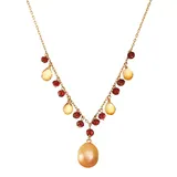 "14k Gold Garnet, Citrine & Dyed Freshwater Cultured Pearl Y Necklace, Women's, Size: 17"", Multicolor"