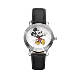 Disney's Mickey Mouse Women's Leather Watch, Black