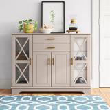 Andover Mills™ Legere 47.25" Wide 2 Drawer Server Wood in Brown, Size 35.4 H x 47.25 W x 15.75 D in | Wayfair 7964BEF09AA144C5B4F1762B98B9CC80