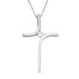 "10k Gold Diamond Accent Cross Pendant Necklace, Women's, Size: 18"", White"