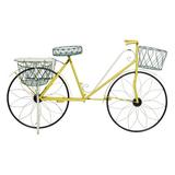 One Allium Way® Lutie Metal Bike Plant Stand Metal in Green/Yellow/Black, Size 32.0 H x 54.0 W x 18.0 D in | Wayfair OAWY1984 26120434