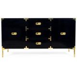 ModShop Jet Setter 84" Wide 3-Drawer Buffet Table Wood in Black/Brown, Size 30.0 H x 84.0 W x 18.0 D in | Wayfair CRED0027