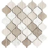 Parvatile Santa Maria Marble Novelty Mosaic Tile Natural Stone/Mixed Material/Marble, Wood in Brown/Gray/White, Size 0.3125 D in | Wayfair