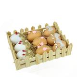 Northlight Seasonal 9 Piece Jute Burlap Spring Easter Egg Pick Set in Brown/Pink/Red | Wayfair NORTHLIGHT EG37194