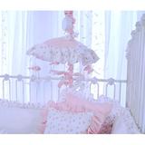 Blueberrie Kids Butterfly Tales Musical Mobile Fabric in Pink/White, Size 18.0 H x 15.0 W x 15.0 D in | Wayfair 44BFF-MB