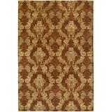 Meridian Rugmakers Dumraon Ikat Autumn Spice Area Rug Viscose/Wool in Brown, Size 48.0 W x 0.5 D in | Wayfair MRDN1022 27627000