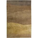 Meridian Rugmakers Tuensang Hand-Knotted Wool Area Rug Wool in Brown, Size 72.0 H x 48.0 W x 0.39 D in | Wayfair MRDN1843 27631672
