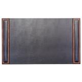 Walnut & Black Leather Desk Pad, 34 x 20