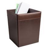 Chocolate Brown Leather Waste Basket