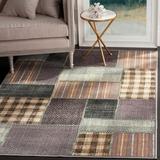 Brown Area Rug - Loon Peak® Guyot Patchwork Area Rug in Tan/Charcoal/Beige/Green/Black/Orange/Seafoam Polyester/Viscose/Cotton in Brown | Wayfair