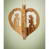 Earthwood LLC Olive Wood 3D Heart Ornament Wood in Brown, Size 2.5 H x 2.5 W x 2.5 D in | Wayfair 3D-02