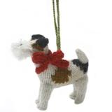 Arcadia Home Fox Terrier Hand-Knit Ornament in Black/Brown/Red, Size 3.5 H in | Wayfair OA2FT
