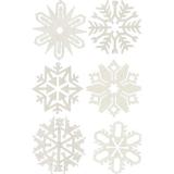 The Holiday Aisle® 6 Piece Richard Glaesser Assorted Snowflakes Hanging Figurine Ornament Set Wood in Brown, Size 0.75 H x 2.88 W x 2.88 D in