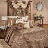 Portia II Grande Bedspread Smoky Topaz, King 24" Drop, Smoky Topaz