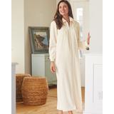 Blair Women's Cozy Knit Plush Zip Robe - Ivory - PS - Petite
