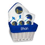 Newborn & Infant White Golden State Warriors Personalized Medium Gift Basket