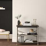 Williston Forge Pinnell Metal Etagere Bookcase Wood/Metal in Brown/Gray, Size 32.5 H x 38.25 W x 17.0 D in | Wayfair MCRR8625 31017017