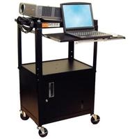 Luxor A/V Cart with Cabinet and Pullout Tray AVJ42KBC