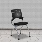 Flash Furniture Galaxy Fabric Office Folding Chairs Metal/Fabric in Black, Size 36.0 H x 18.75 W x 20.0 D in | Wayfair WL-A224V-GG