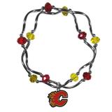 "Women's Calgary Flames Bead Stretch Bracelet"