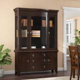 Canora Grey Layoya Lighted China Cabinet Wood in Brown, Size 82.25 H x 57.75 W x 18.25 D in | Wayfair DRBC3744 31912610
