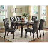 Red Barrel Studio® Petrosky 7 Piece Counter Height Dining Set Wood/Upholstered Chairs in Brown, Size 41.0 H in | Wayfair