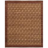 Bungalow Rose Malak Floral Hand-Knotted Wool Area Rug Wool in Red, Size 144.0 H x 108.0 W x 0.63 D in | Wayfair BNGL5766 32176943