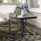 August Grove® Basile Glass Side Table Glass/Metal, Size 18.0 H x 20.0 W x 20.0 D in | Wayfair ATGR6160 32324946