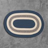 Bay Isle Home™ Rockport Bordered Braided Blue/Ivory Area Rug Polypropylene in White, Size 60.0 W x 0.5 D in | Wayfair BAYI3713 32436411
