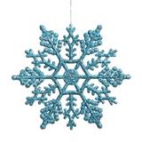 The Holiday Aisle® Glitter Snowflake Ornament Plastic in Blue/Green, Size 8.0 H x 8.0 W x 0.5 D in | Wayfair HLDY2427 32358259