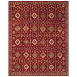 World Menagerie Almohades Southwestern Hand-Knotted Wool Red Area Rug Wool in White, Size 24.0 W x 0.28 D in | Wayfair WDMG5282 32744604