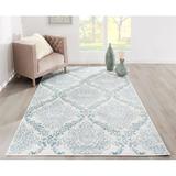 Alcott Hill® Kinsley Blue/Ivory Rug Polyester/Polypropylene in White, Size 90.0 H x 63.0 W x 0.4 D in | Wayfair ALCT8652 32929372
