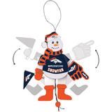 "Denver Broncos Wood Cheering Snowman Ornament"