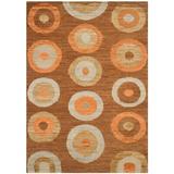 Brown Indoor Area Rug - Corrigan Studio® San Buenaventura Geometric Hand Knotted Wool Chocolate/Orange Area Rug Wool in Brown | Wayfair