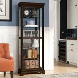 Darby Home Co Gallaher Curio Cabinet Wood/Glass in Brown, Size 75.0 H x 28.5 W x 14.5 D in | Wayfair DRBC7279 33120729