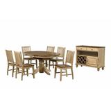 Foundstone™ Brooklyn Valley 8 - Piece Butterfly Leaf Solid Wood Dining Set Wood in Brown, Size 30.0 H in | Wayfair LOON7824 33011936
