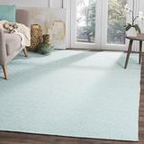 George Oliver Dryden Geometric Handmade Flatweave Cotton Ivory/Aqua Area Rug Cotton in Blue/Brown, Size 108.0 H x 72.0 W x 0.25 D in | Wayfair