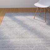 Gray Indoor Area Rug - Corrigan Studio® Winsett Geometric Hand Knotted Area Rug Viscose/Wool in Gray, Size 72.0 W x 0.3 D in | Wayfair