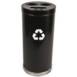 Witt Metal Recycling Multi Compartment Recycling Bin Stainless Steel in Black, Size 32.0 H x 15.0 W x 15.0 D in | Wayfair 15RTBK